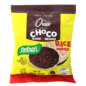 Galletes Arroz int. cobertas choco. preto 2 un. 25g